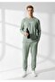 Unisex Corded Fabric Crew Neck Long Sleeve Printed 2-Piece Set - 5