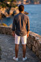 Men's 100% Cotton Premium Modal Fabric Breathable Comfortable Long Sleeve Shirt - Gray - 6