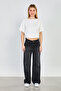 Women's washed palazzo jeans - anthracite - 2