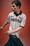 Loose Fit Slogan Printed Polo T-Shirt G4269Ax26Sm - 4