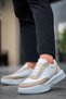 Ba0354 Daily Lace-Up Men's Cream Piece White High Sole Sports Shoes - 6