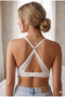 Ecru Bra with Crossed Lace on the Back and Padded Cups - 4