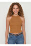 Women's Ribbed Halter Neck Crop Blouse - 4