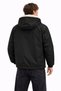 Slim Fit Fur Lined Kangaroo Pocket Men's Raincoat Coat Black - 6