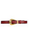 100% Genuine Leather, Large Gold Buckle, Metal Bridge Red Women's Jeans Belt 4 Cm=An-Byn-65 - 3
