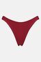 Women Embroidered Logo Bikini Bottom, Maroon - 3