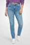 Women Slim Fit Washed Rip Stretchable Denim, Blue