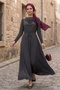 Shawl Tie-Detail Dress 1691 - Anthracite - 4