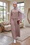 Flap Pocket Buttoned Two-Piece Set 1696 - Stone - 4