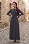Shawl Tie-Detail Dress 1691 - Anthracite - 2
