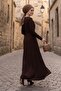 Shawl Tie-Detail Dress 1691 - Brown - 6