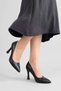 Black Skin Heeled 8 cm Women's Stiletto Shoes - 4
