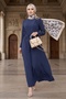 Sueda Buckled Hijab Dress 1699 - Navy Blue - 5