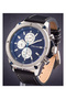 Men's Leather Strap Chronograph Wrist Watch - 3