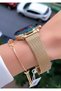 Women Wrist Watch Straw Cord Green Dial Gift Bracelet Hmsv84G2 - 4