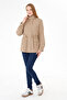 Women's Coat High Collar Comfortable Fit Medium Length Trench Coat (Large Size) - 3