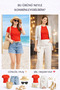 Crew Neck Short Sleeve Ribbed Lycra Bady Blouse T-Shirt - 6