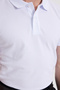 Men's Slim Fit Slim Fit 100% Cotton Plain Pique White Polo Collar T-Shirt - 6