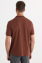 Men's Regular Fit Comfortable Cut Cotton Soft Texture Cool Fabric Brown Polo Neck T-Shirt - 8