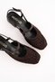 Mesh Women's Knitted and Mesh Detailed Strappy Open-Back Low Heel Shoes - 3