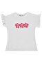 6-9 Years Old T-Shirt with Ruffled Sleeves - Off-White