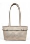 Beige Color Knitted Patterned Belt Detailed Bucket Model Women's Shoulder Bag - 4