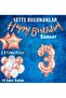 Rose Gold 3Rd Birthday Celebration Set; White Gold Balloon, Number Star Foil and Banner - 2