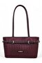Burgundy Knitted Patterned Belt Detailed Bucket Model Women's Shoulder Bag