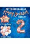 Rose Gold 2Nd Birthday Celebration Set; White Rose Gold Balloon, Number Star Foil and Banner - 2