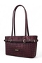 Burgundy Knitted Patterned Belt Detailed Bucket Model Women's Shoulder Bag - 2