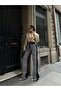 Women's Leopard Patterned High Waist Wide Leg Jeans - 5