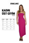 Rumi Women's Soft and Flexible Fabric Strapless Collar Long Fuchsia Dress - 6