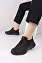 D25Ka 3465 Black Nubuck Genuine Leather Women's Shoes - 2