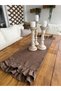 İnci Vintage Double Layer Ruffled Brown Runner - 5