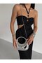 Half Moon Women's Hand and Crossbody Bag with Gold Chain - Special Design - 2
