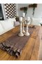 İnci Vintage Double Layer Ruffled Brown Runner - 3