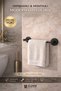 Bathroom Accessory Set, Black, Flat Towel Holder, Covered Toilet Paper Holder, Robe Holder, Whether Adhesive or Mountable - 7