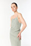 Women's Aqua Green Sleeveless Blouse with Tie Detail on the Back