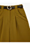 High Waist Crepe Bermuda Shorts with Pockets and Belt - 5