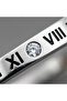 Roman Numeral Stoned Steel Handcuff Bracelet - 3