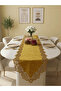 Mustard Yellow Suede Fabric Runner 40X140 cm Table Length - Modern Design - 2