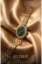 Belluci Women's Steel Watch Gold Color Green Dial Oval Case Stone Vintage Old Money Luxury Elegant Stylish Women's Wristwatch 2026 - 3