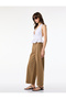 Regular Waist Ribbed Short Wide Leg Pants with Pocket Detail - Culotte Jeans - 2