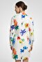 Women Floral Pop Drape Shirt Dress, Multicolor - 3
