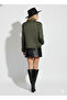 Women's Double-Breasted Collar Lined Double Button Sleeve Detailed Crop Trench Coat - 4