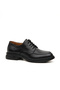Lace-Up Women's Loafer Shoes Genuine Leather Rubber Sole - 3