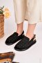 Lillow Suede Leather Gold Studded Adjustable Buckle Daily Comfortable Closed-Front Women's Sandals - 7