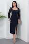 Square Neckline Sleeves Sequined Atals Dress Drp2080 - 6