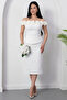 Strapless Layered Atlas Dress with Roses on the Collar Bal180