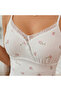 Women's Floral Pattern Combed Cotton Nightgown - Stylish Home Wear with Straps and Ruffles - Cotton/Soft Textured] - 3
